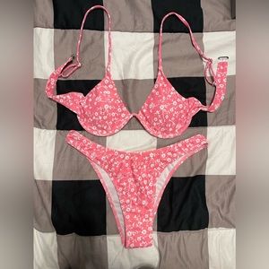Pink floral bikini